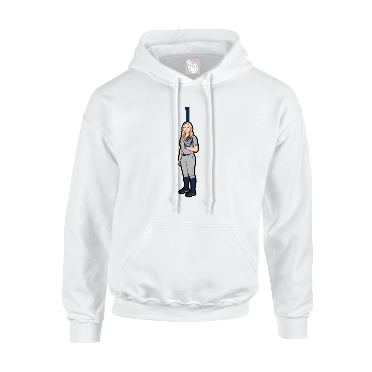 Hoodie — Number Top in White
