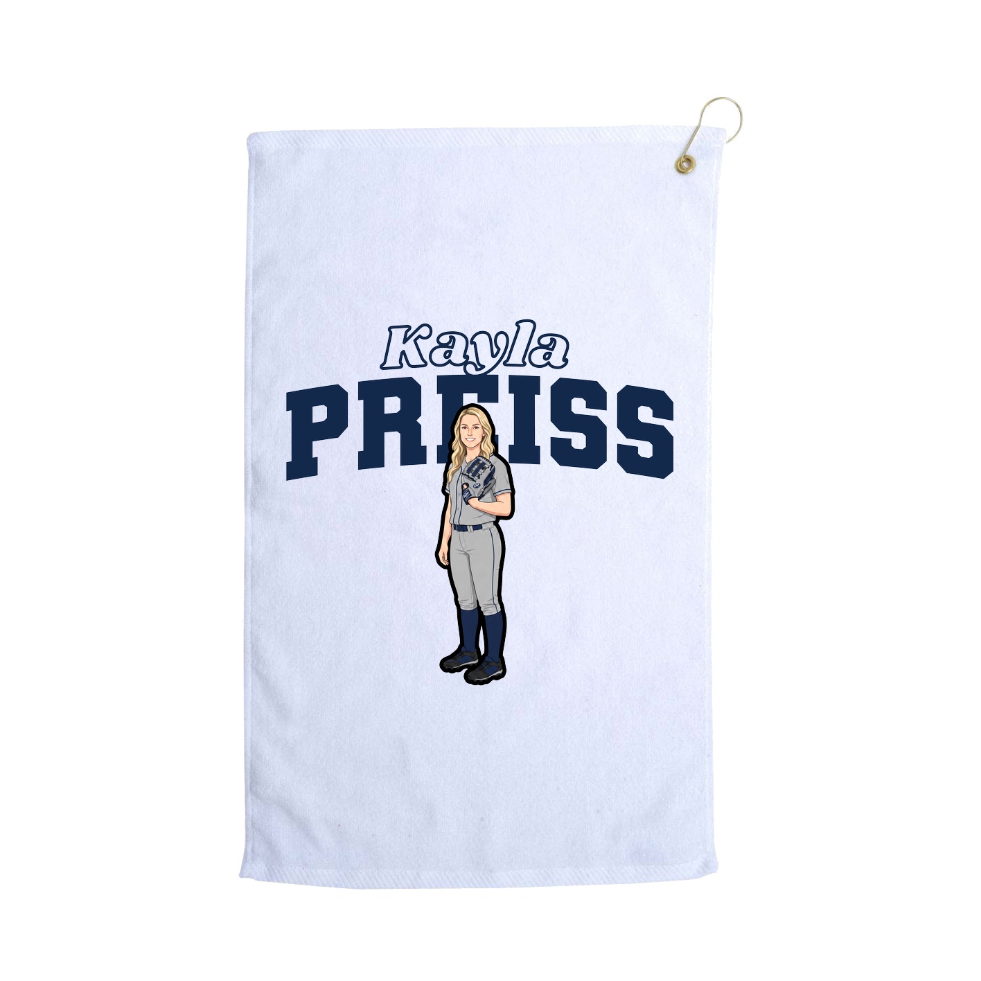 Golf Towel — Name Arch in White