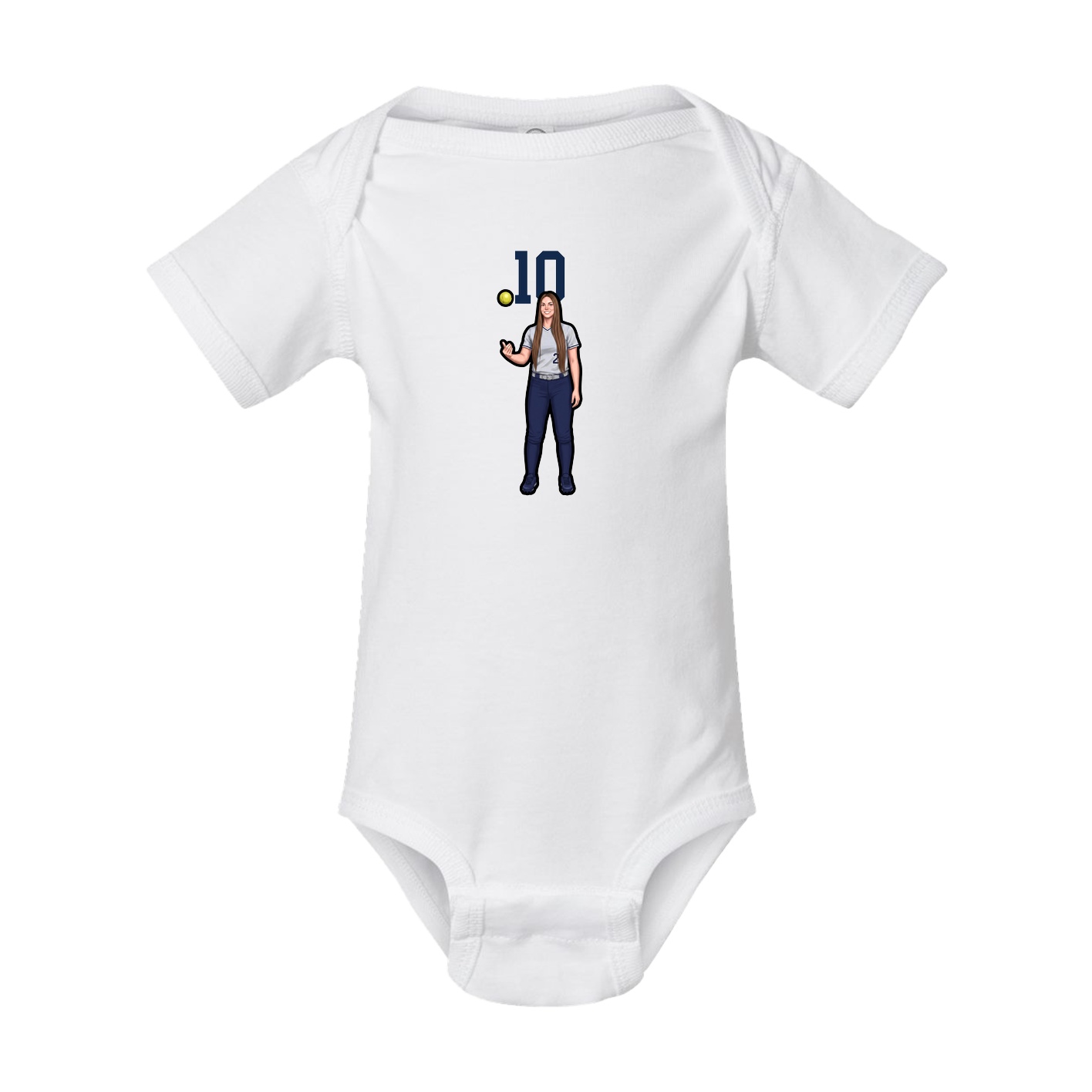 Baby Onesie — Number Top in White