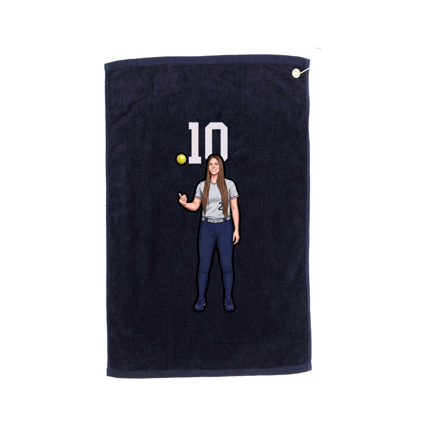 Golf Towel — Number Top in Navy