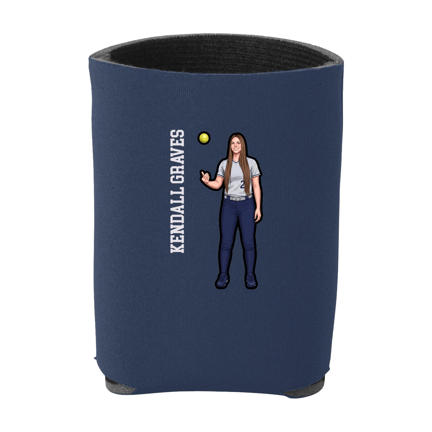 Can Holder — Name Vertical in Navy