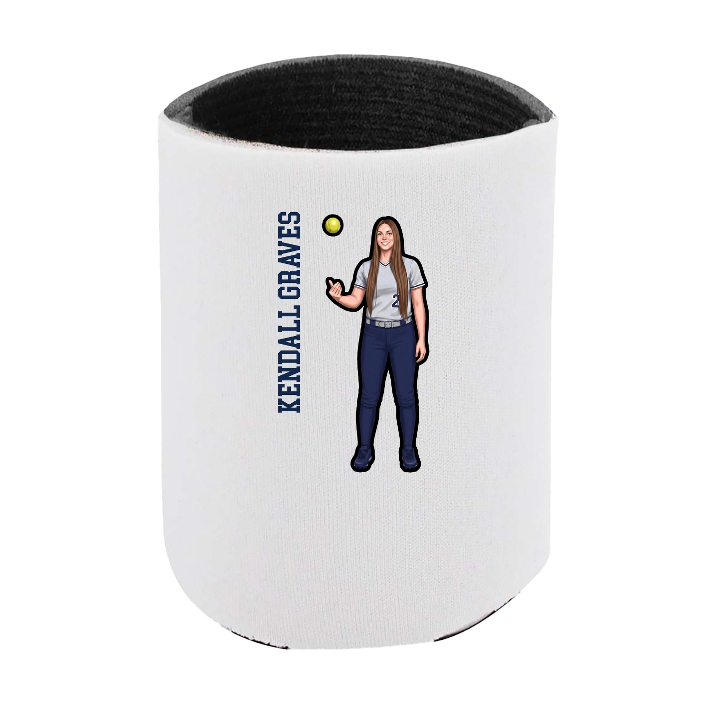 Can Holder — Name Vertical in White
