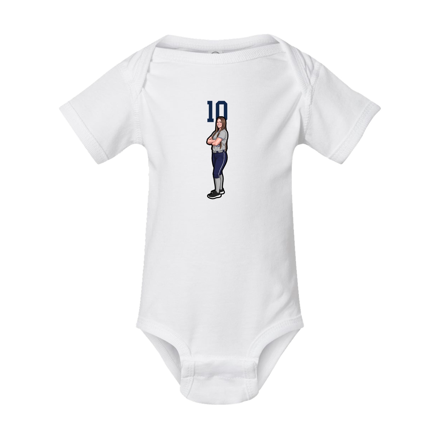 Baby Onesie — Number Top in White