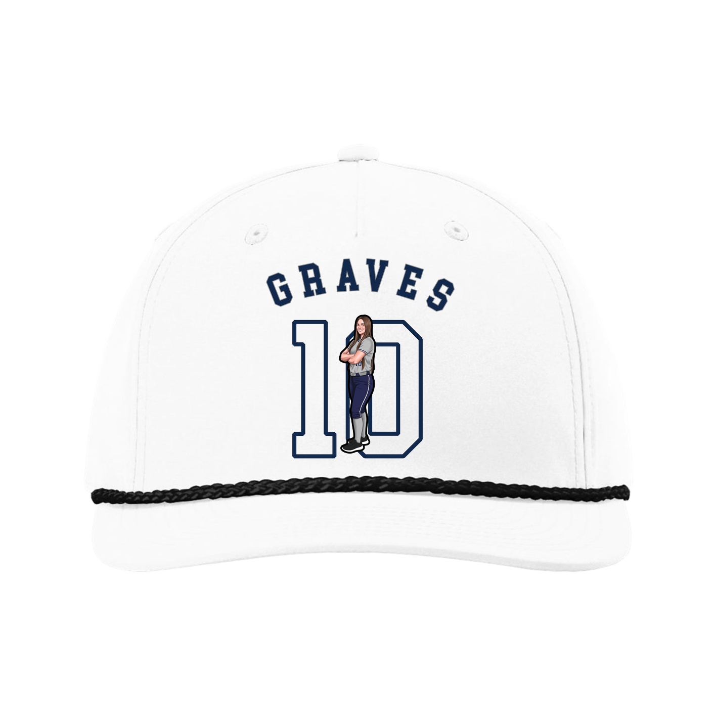 Five-Panel Classic Rope Cap — Shirsey Arch in White