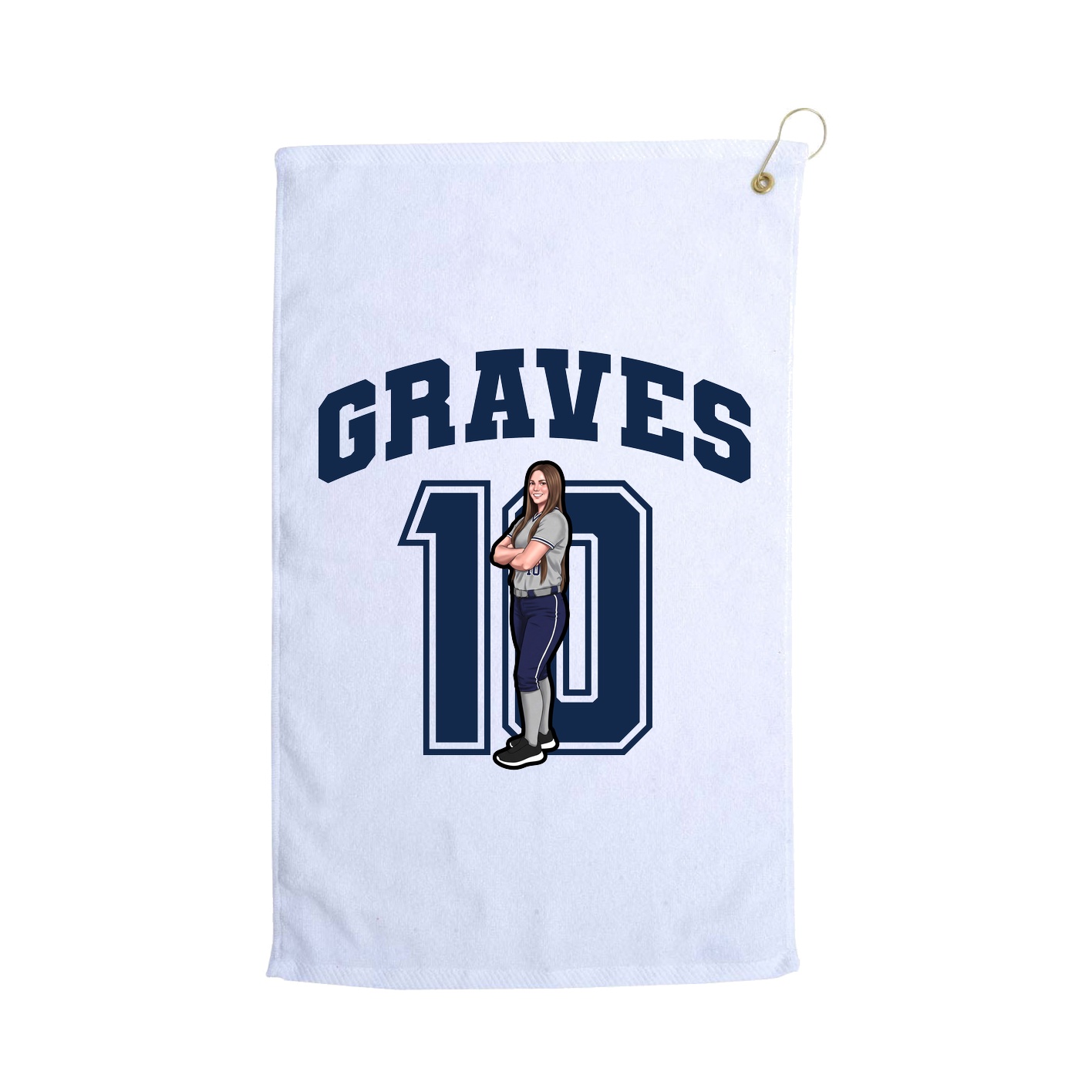 Golf Towel — Number in White