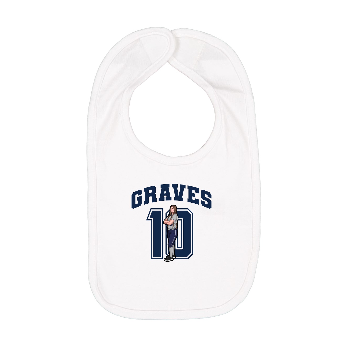 Infant Bib — Number in White