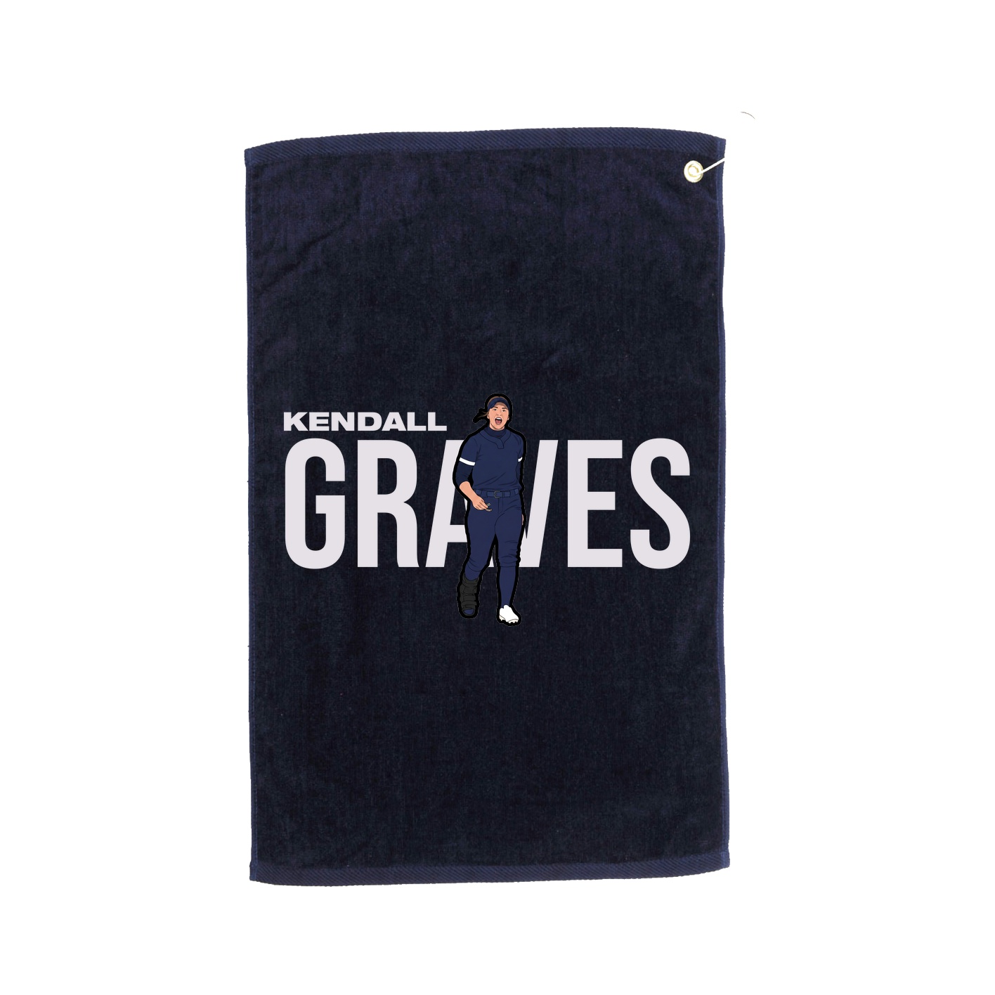 Golf Towel — Player Name in Navy