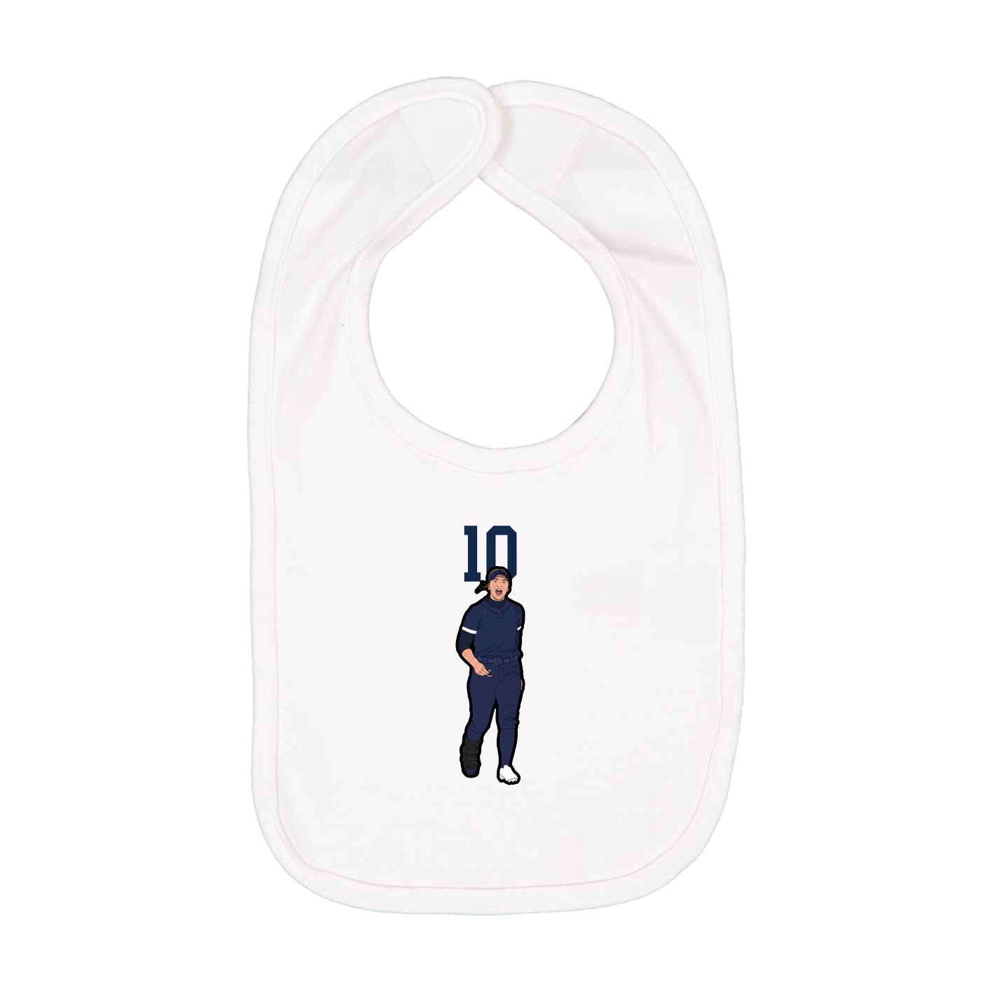 Infant Bib — Number Top in White