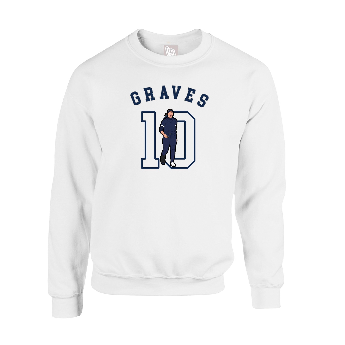 Fleece Crew — Shirsey Arch in White