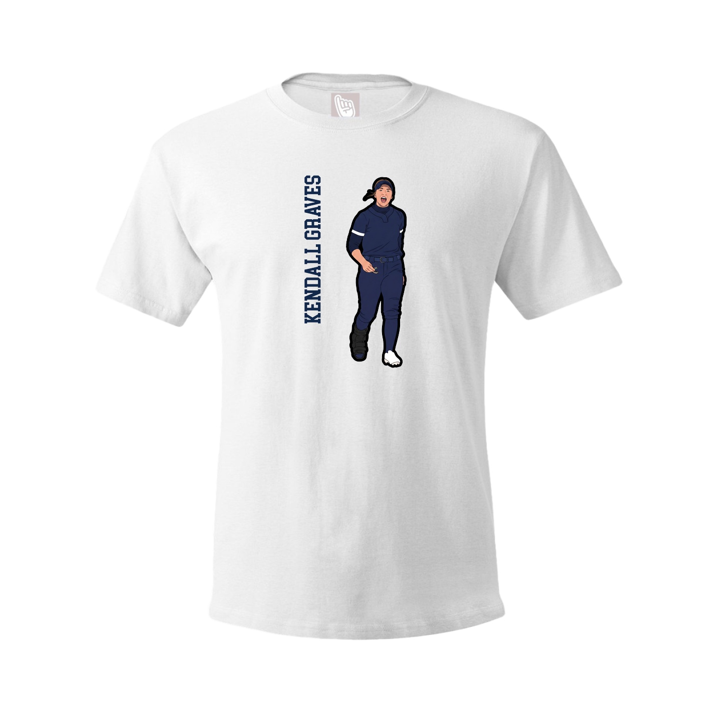 Youth Tee — Name Vertical in White