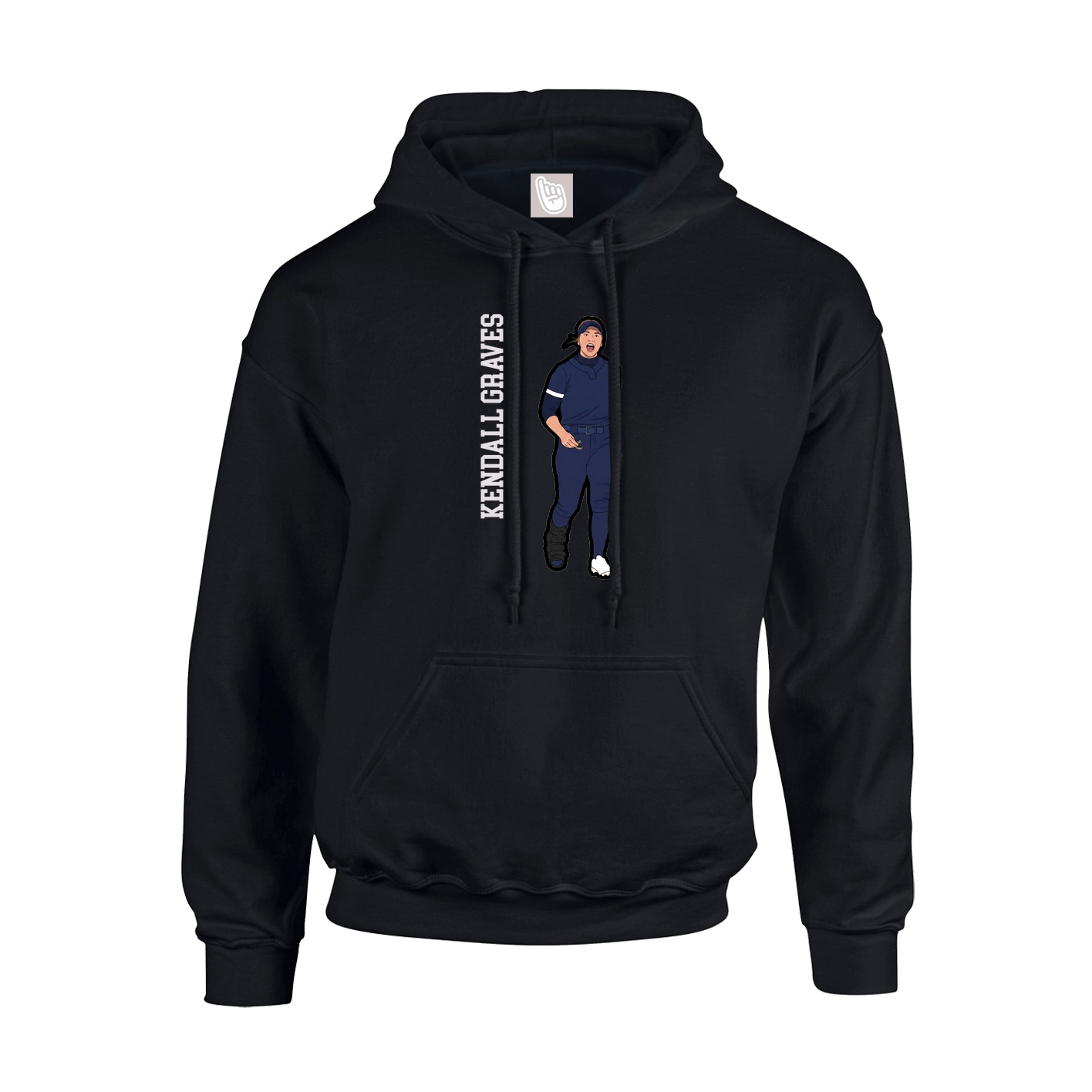 Hoodie — Name Vertical in Black