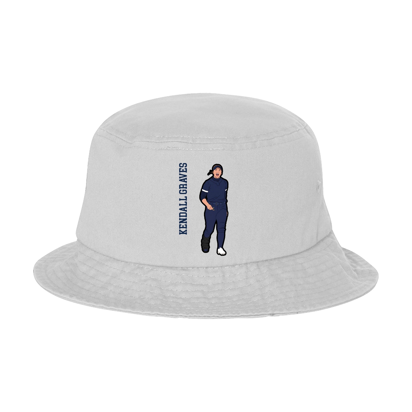 Bucket Cap — Name Vertical in White