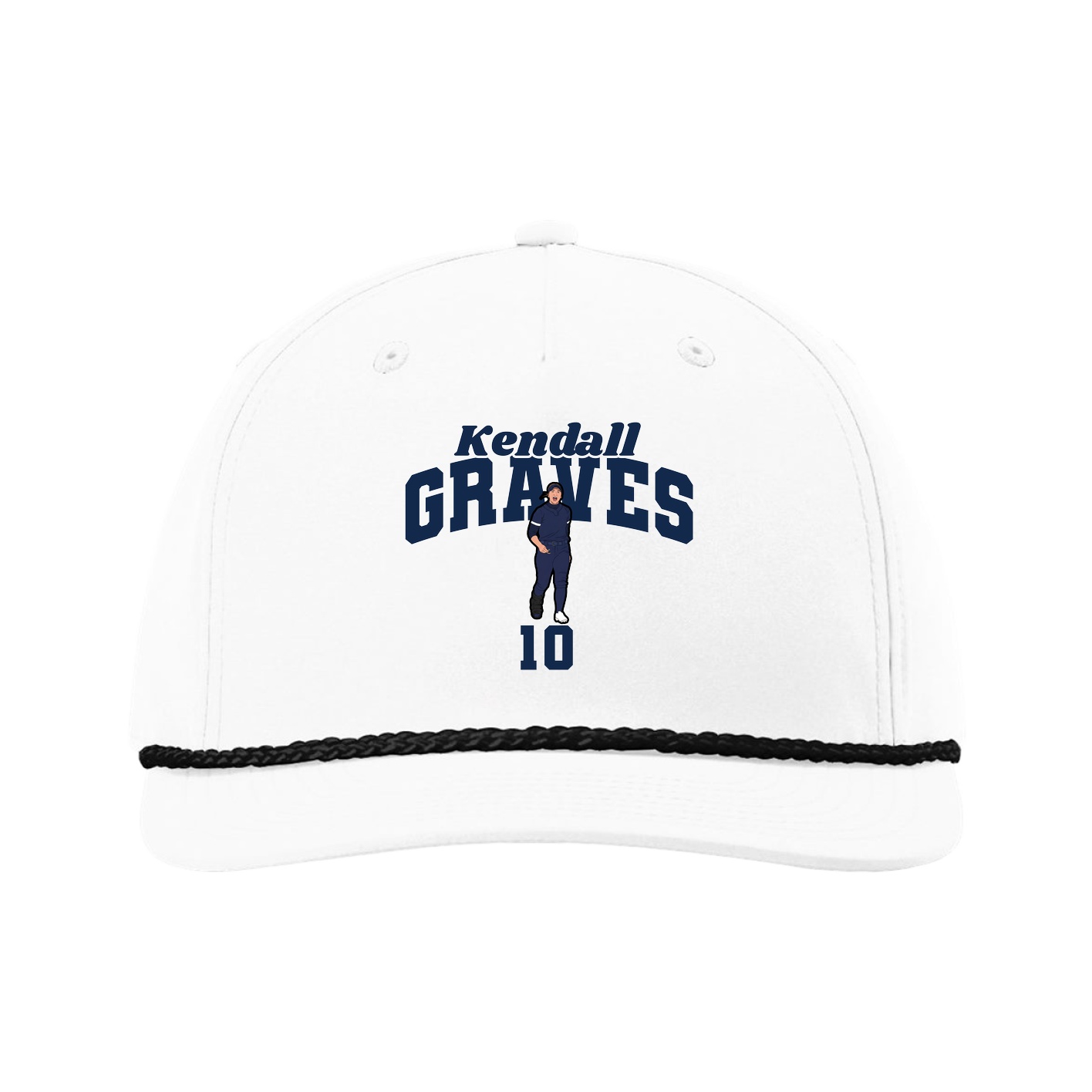 Five-Panel Classic Rope Cap — Signature Arch in White