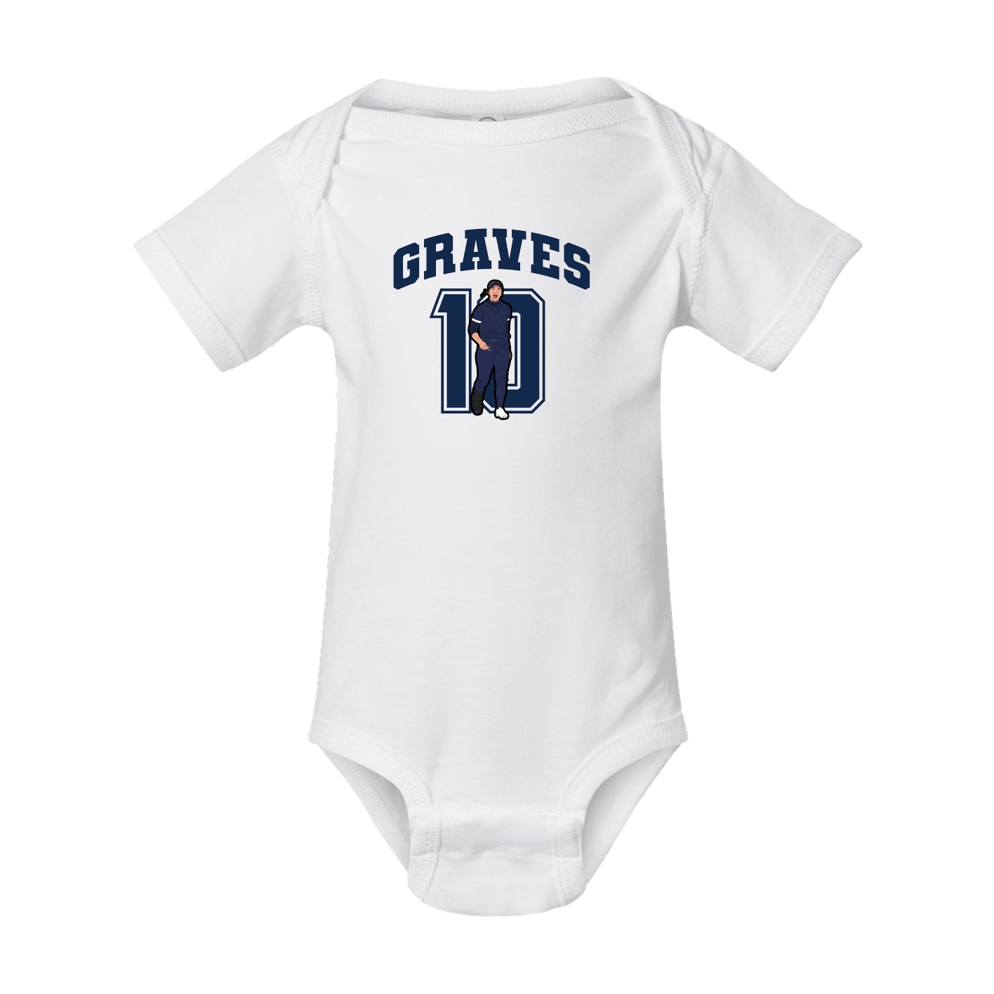 Baby Onesie — Number in White