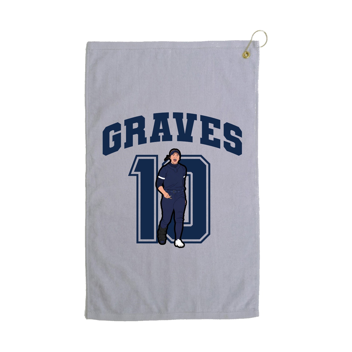 Golf Towel — Number in Grey