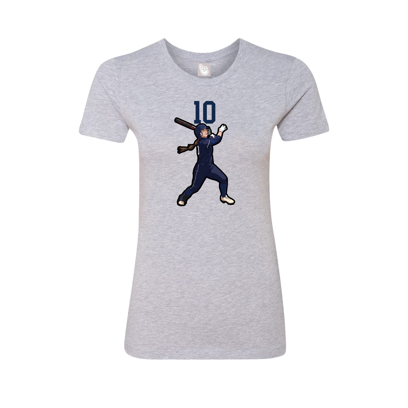Womens Tee — Number Top in Grey