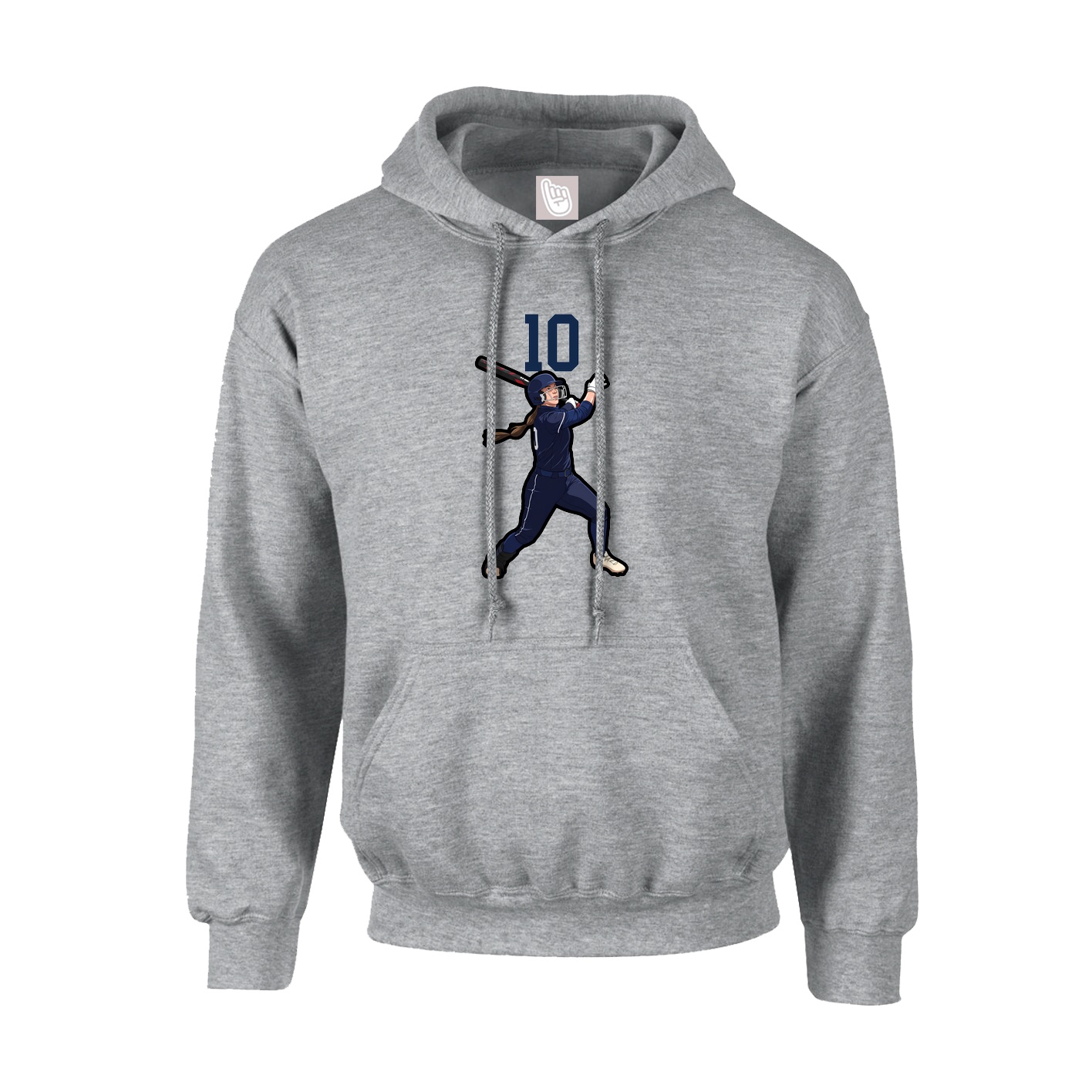 Youth Hoodie — Number Top in Grey