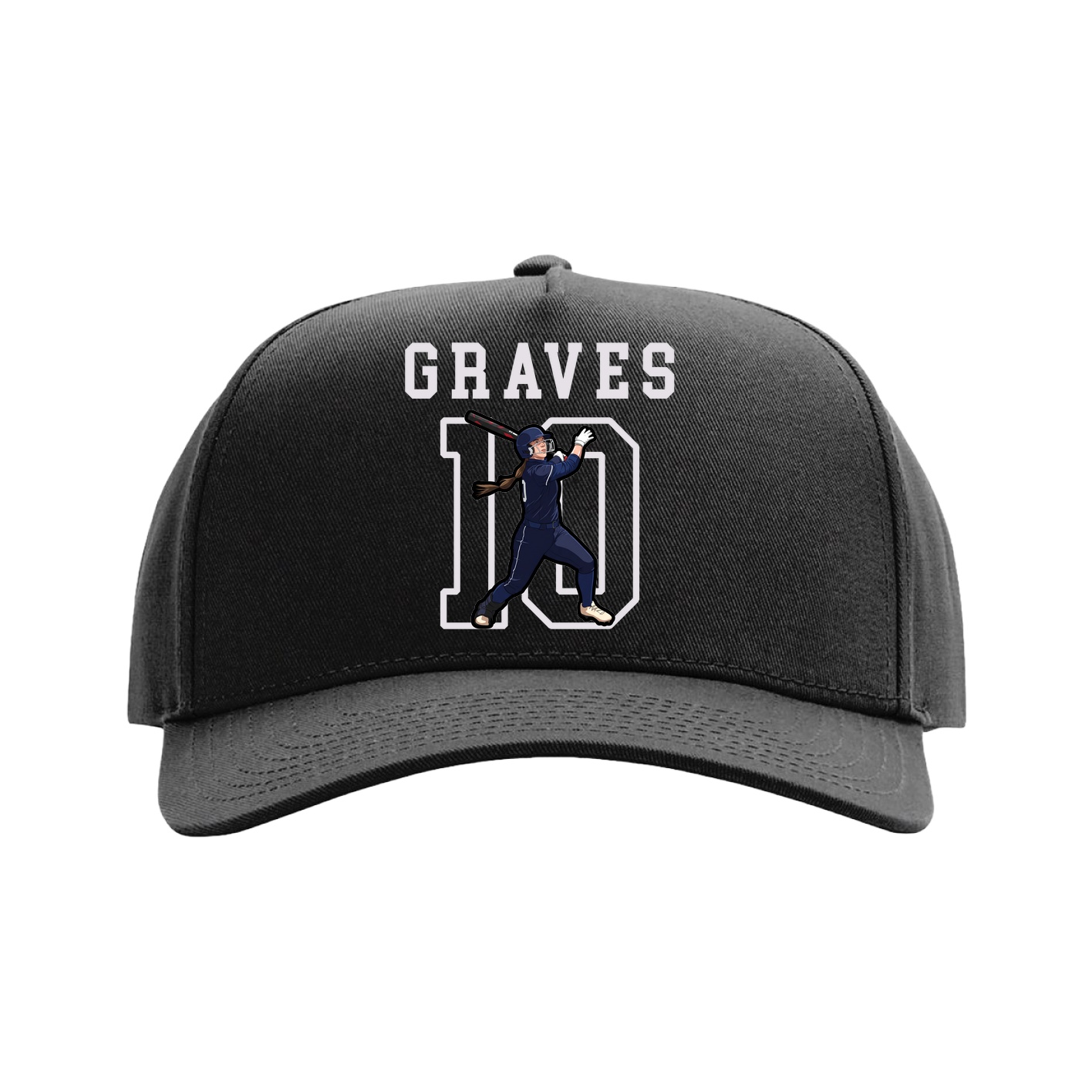Full Fabric Five-Panel Champ Cap — Shirsey in Black