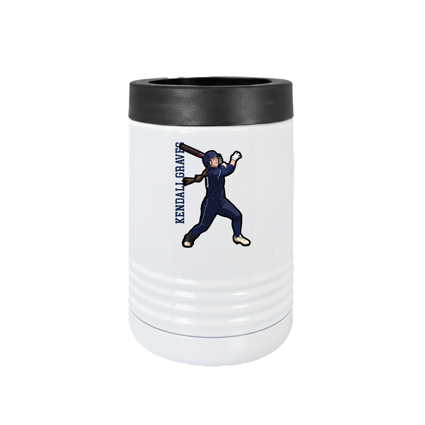 Beverage Holder — Name Vertical in White
