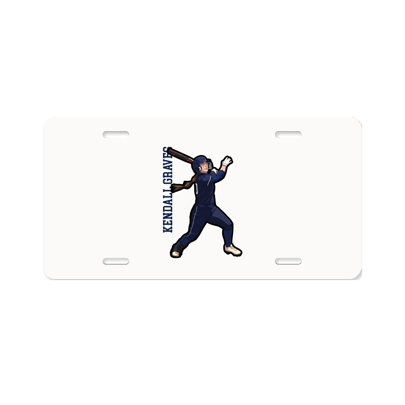 License Plate — Name Vertical in Classic