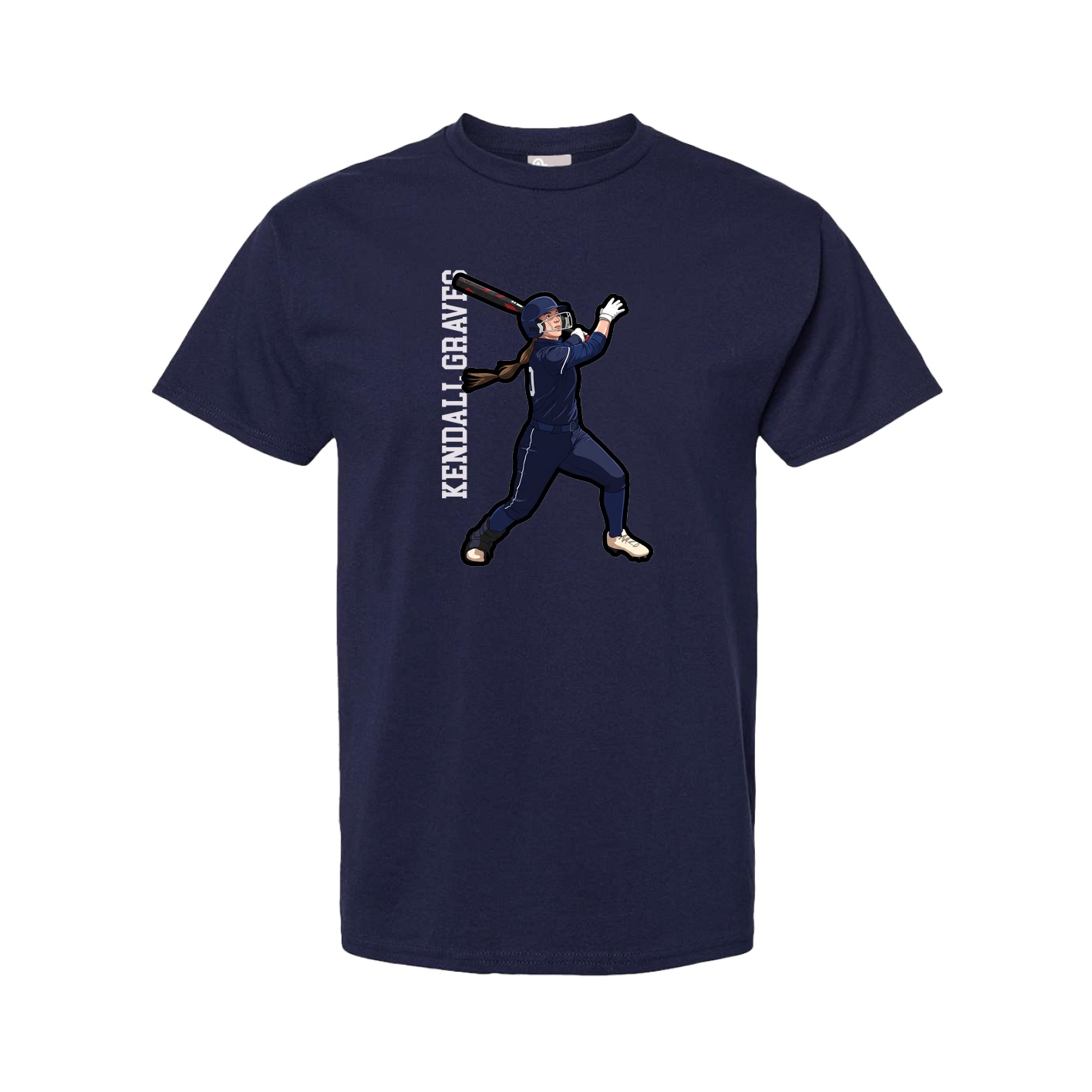 Youth Tee — Name Vertical in Navy