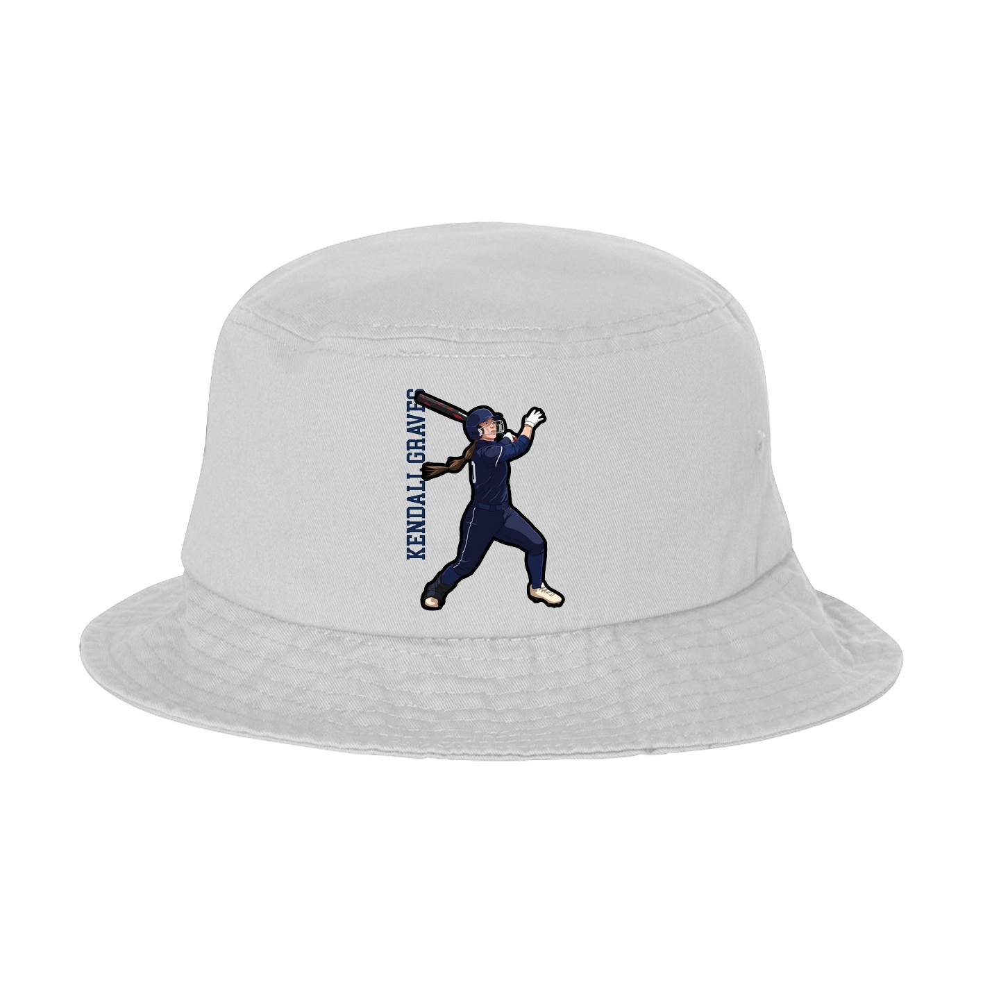 Bucket Cap — Name Vertical in White