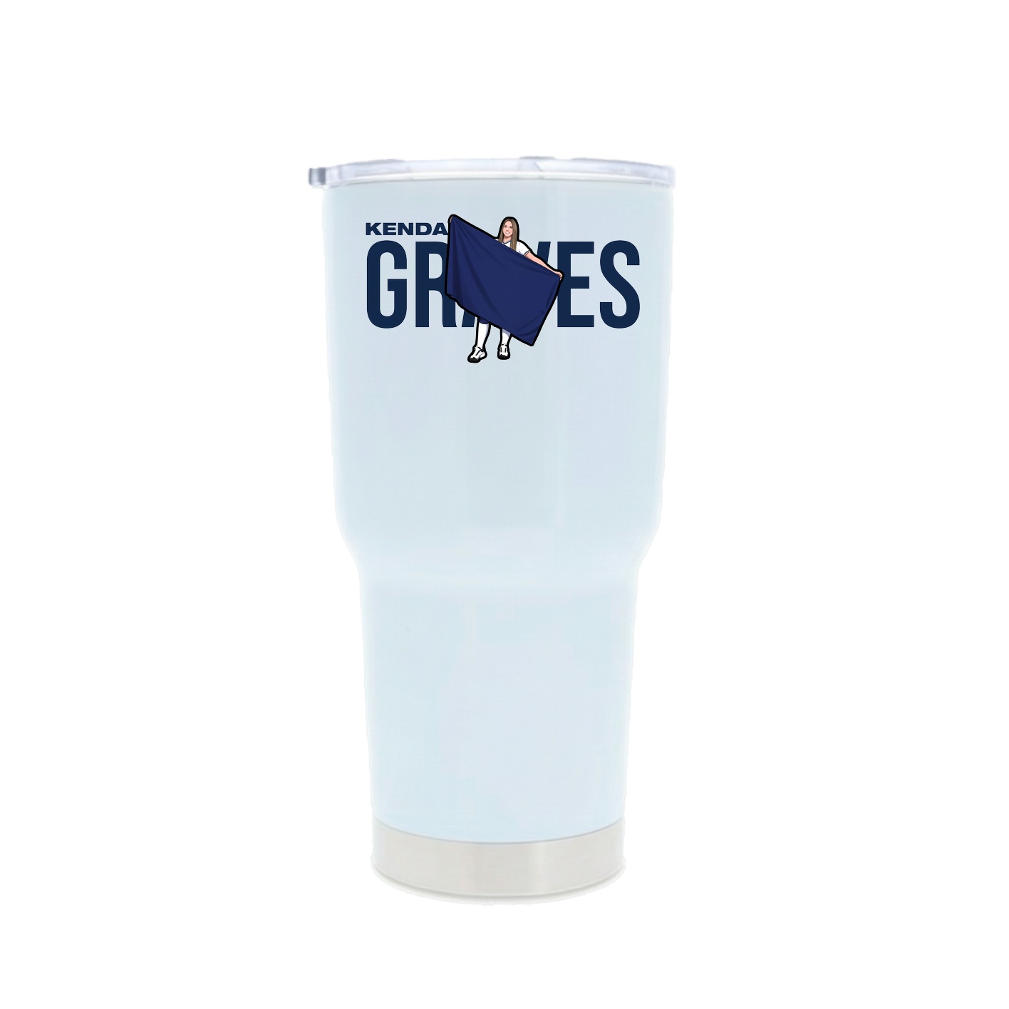 30oz Stainless Steel Tumbler — Player Name in White