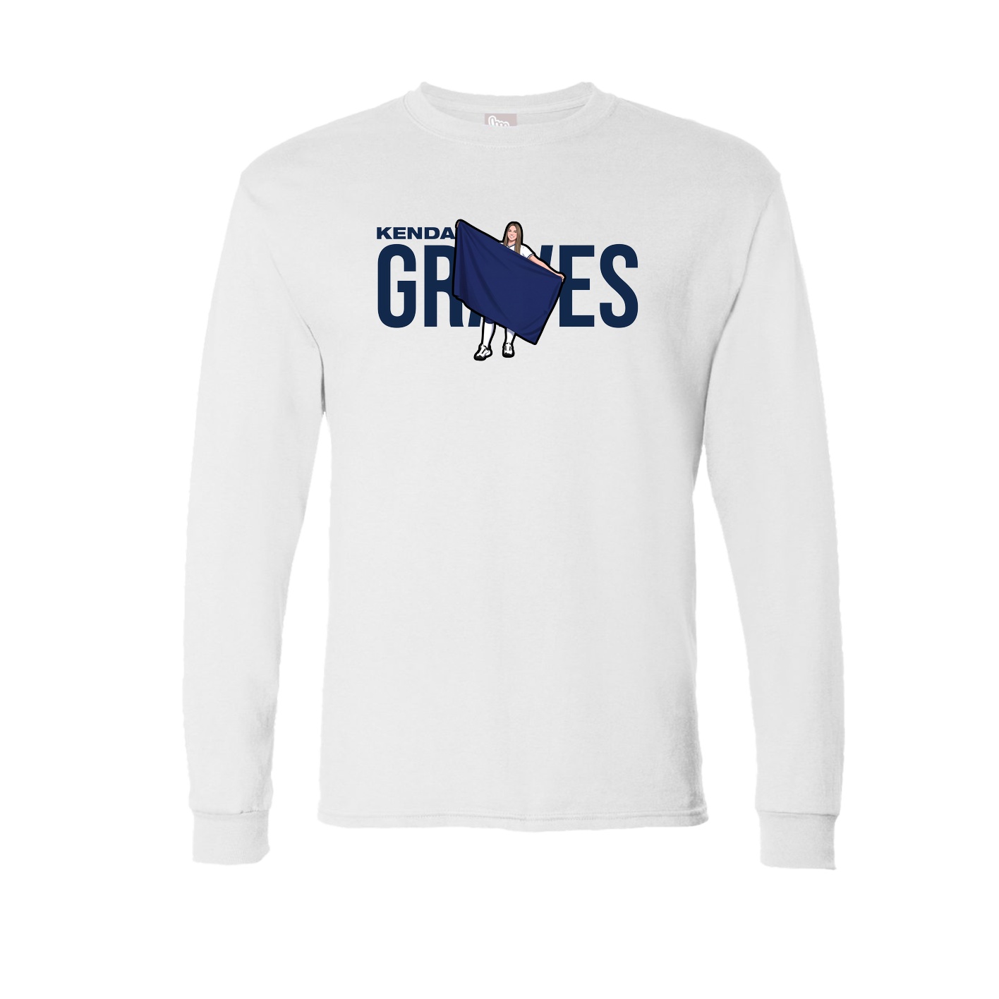 Long Sleeve Tee — Player Name in White