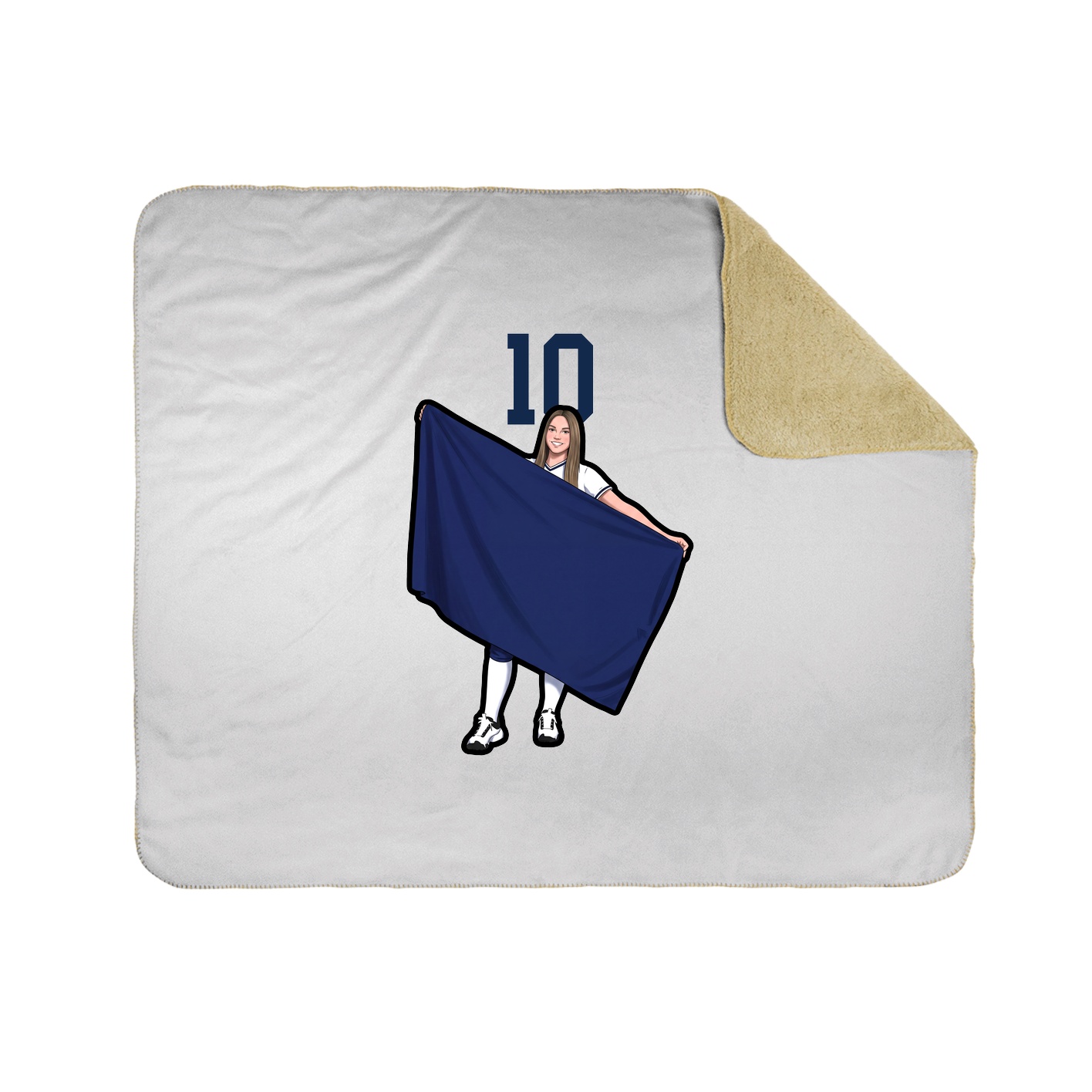 Throw Blanket — Number Top in White