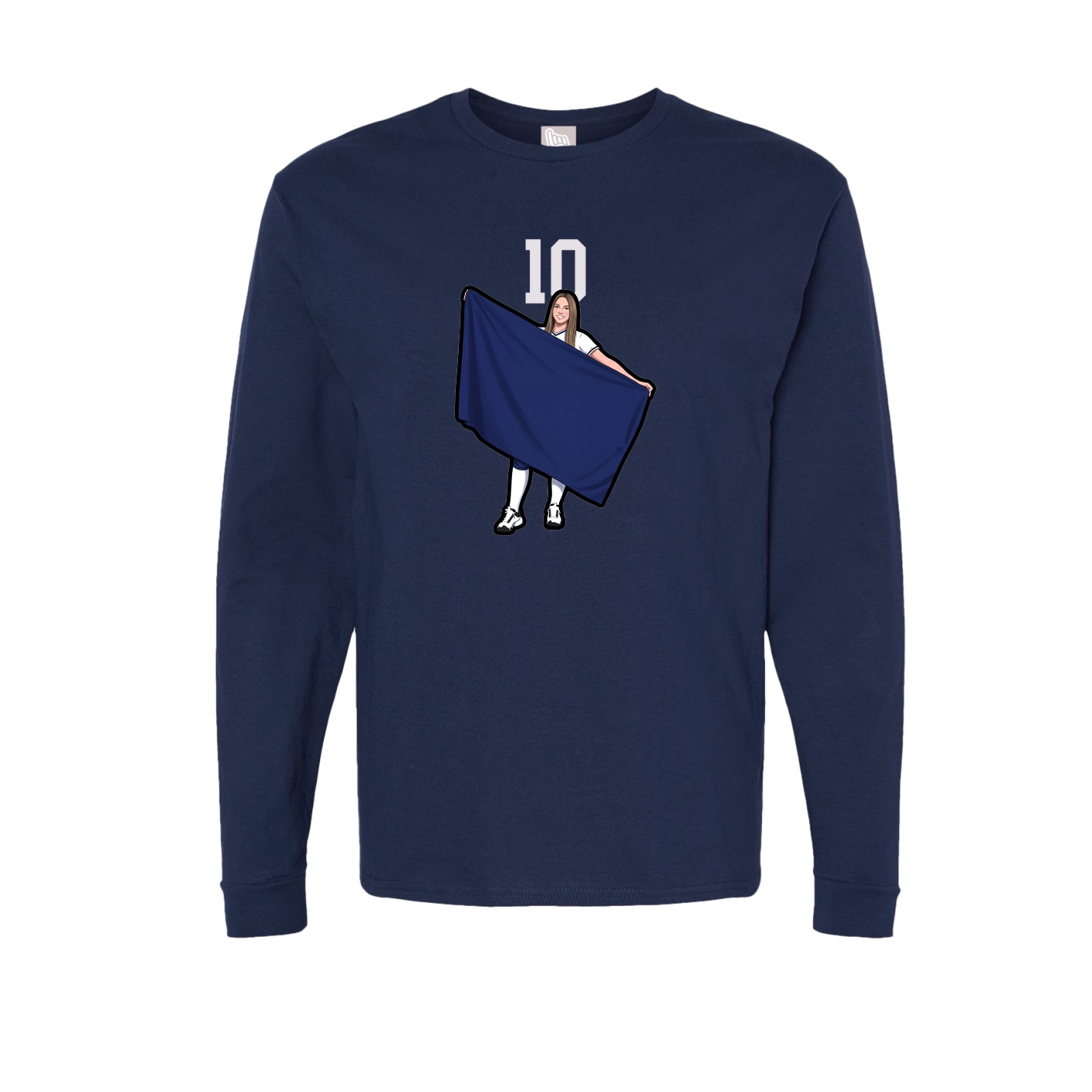 Long Sleeve Tee — Number Top in Navy