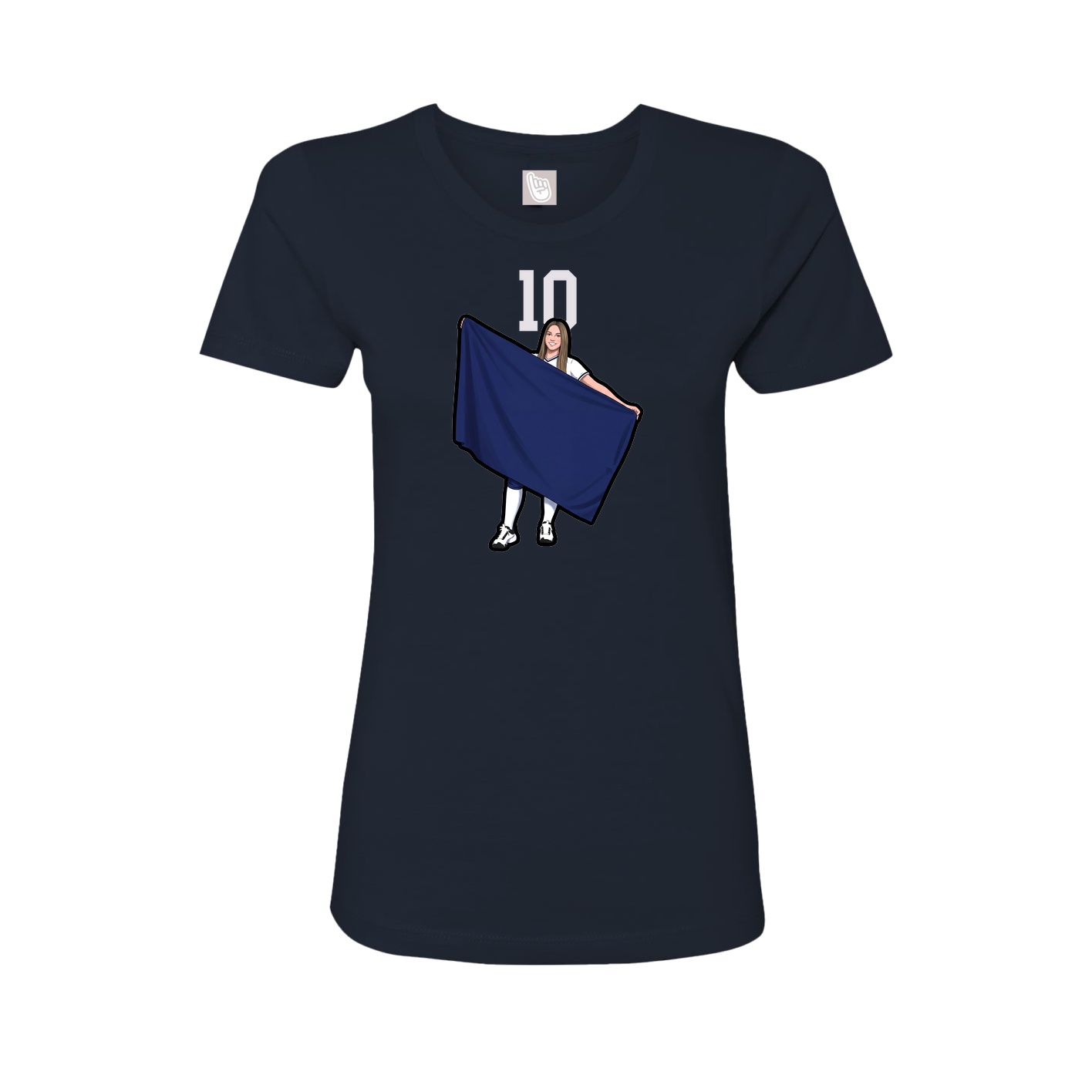 Womens Tee — Number Top in Navy