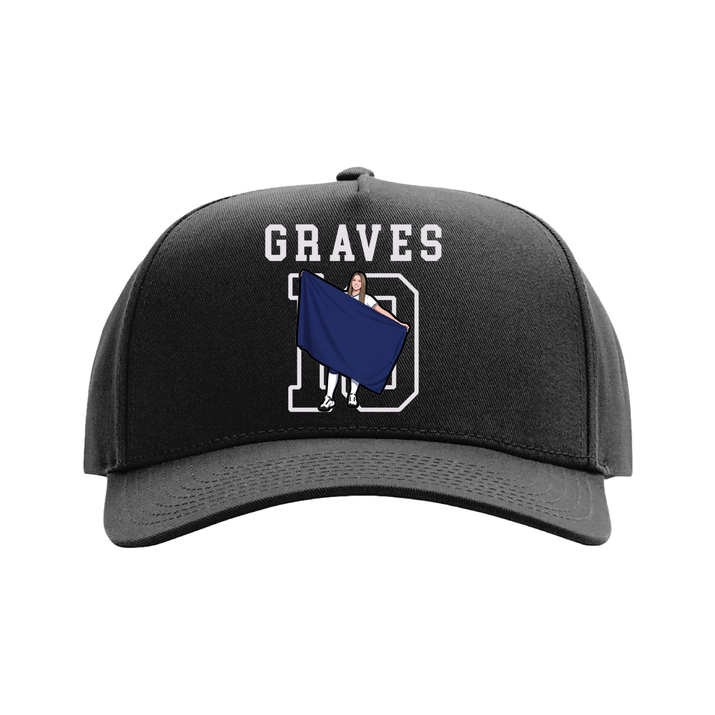 Full Fabric Five-Panel Champ Cap — Shirsey in Black
