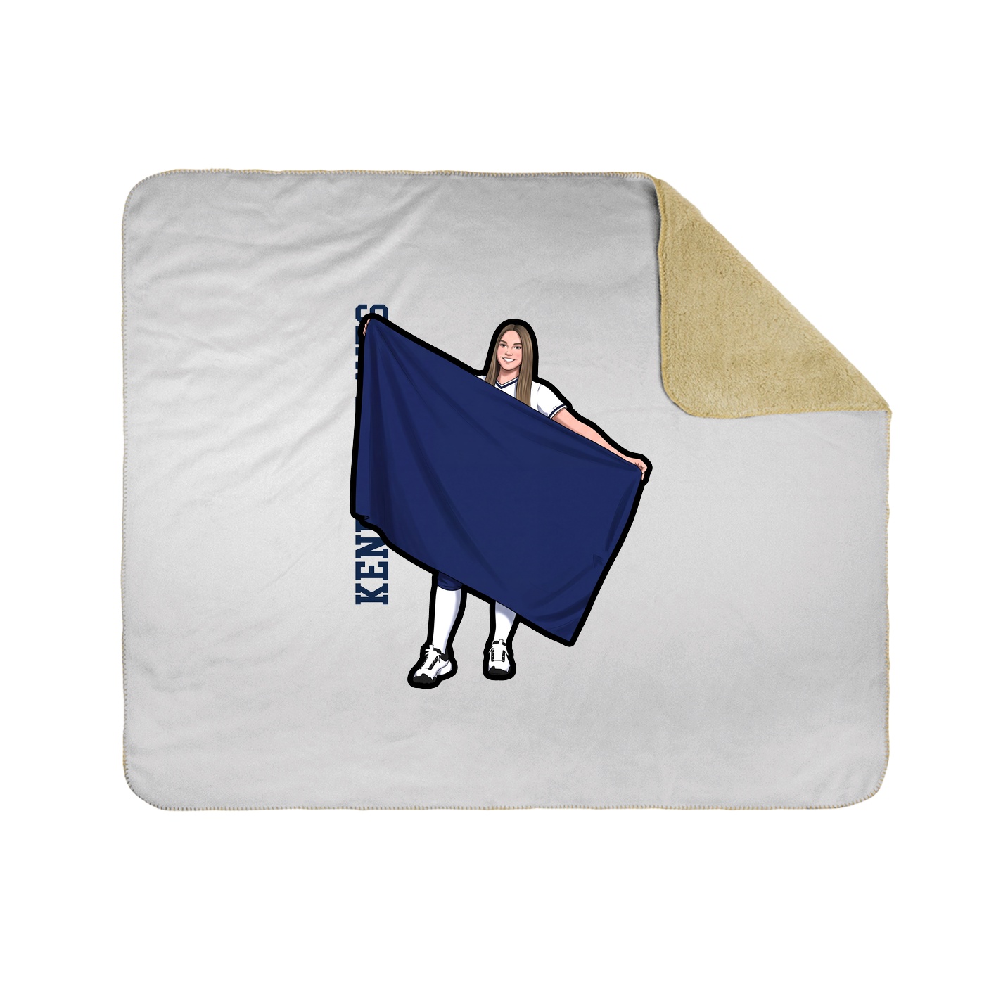 Throw Blanket — Name Vertical in White