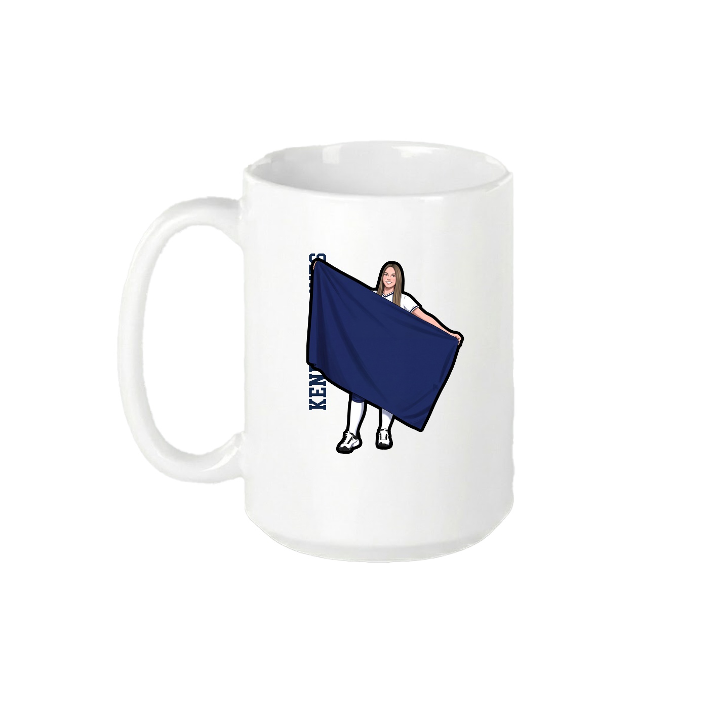 15oz Coffee Mug — Name Vertical in White