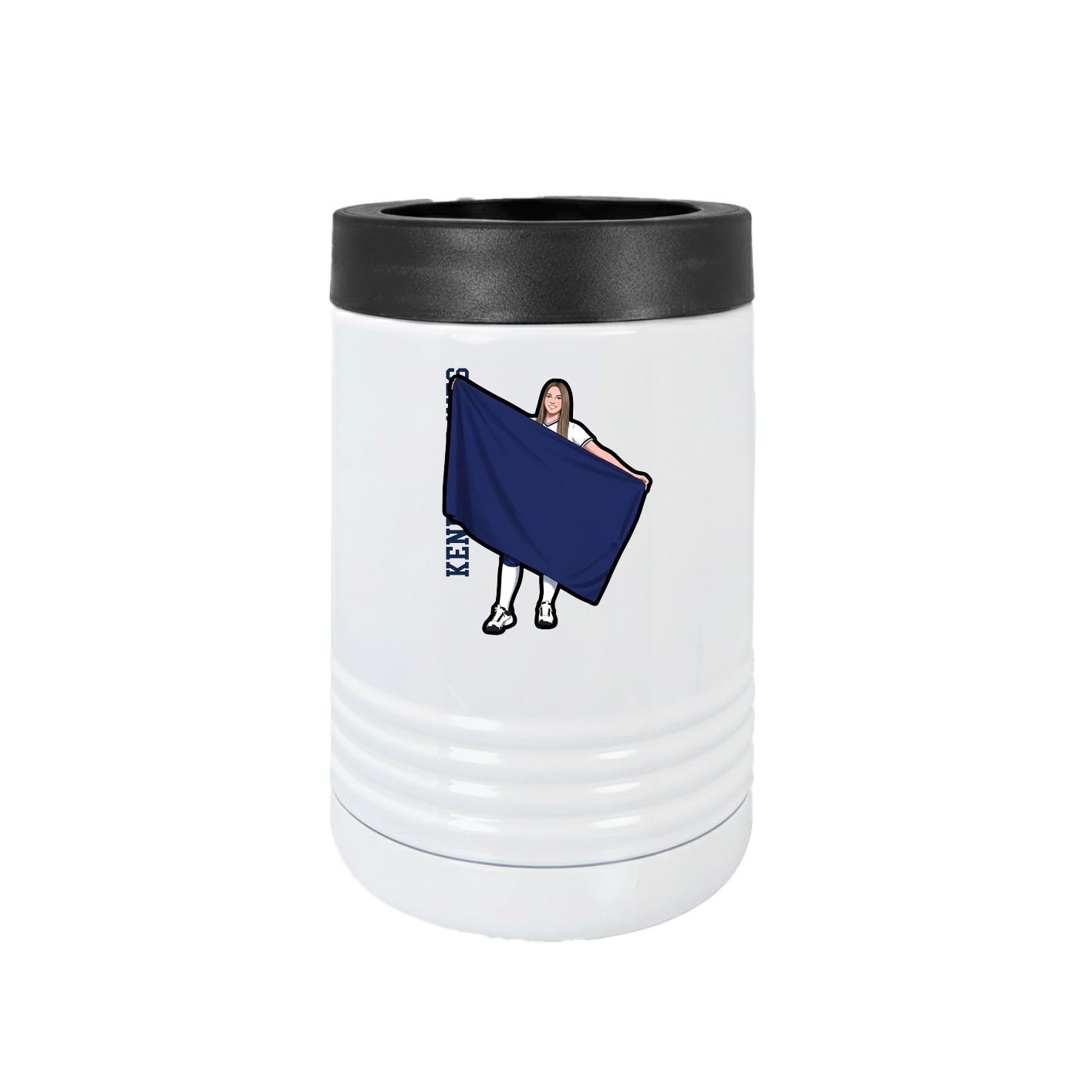 Beverage Holder — Name Vertical in White