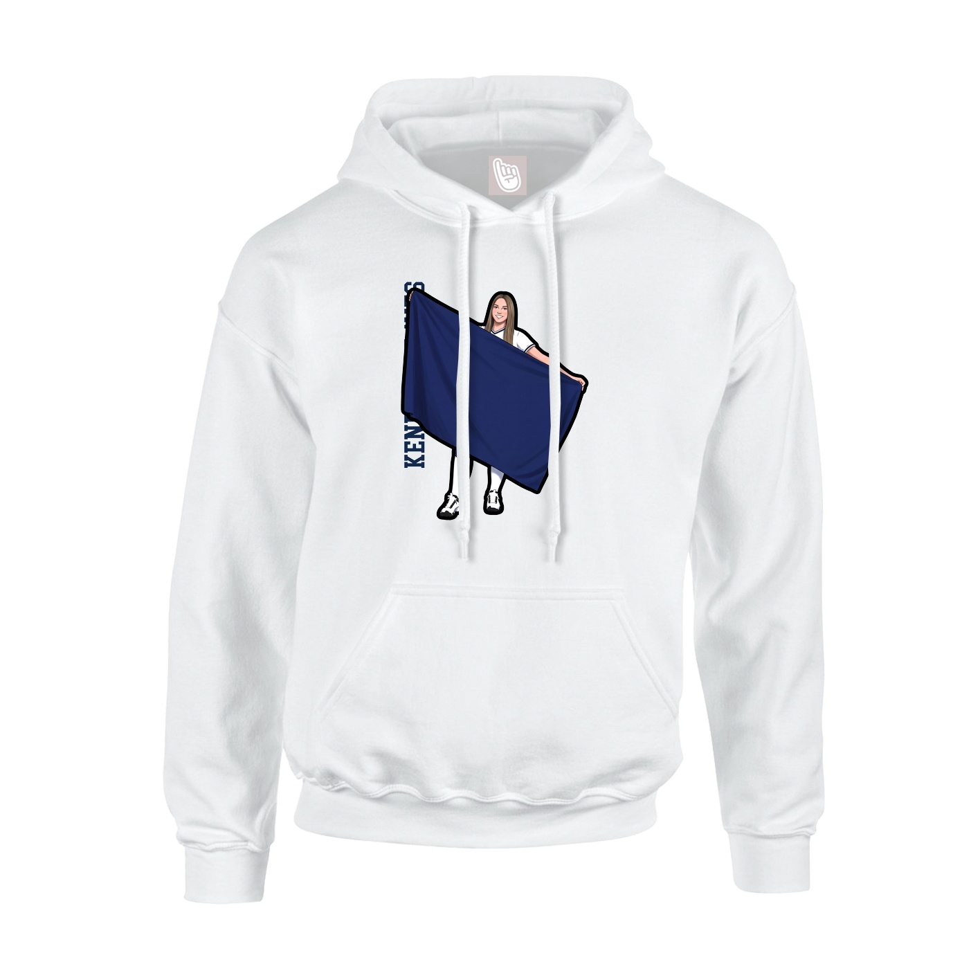 Hoodie — Name Vertical in White