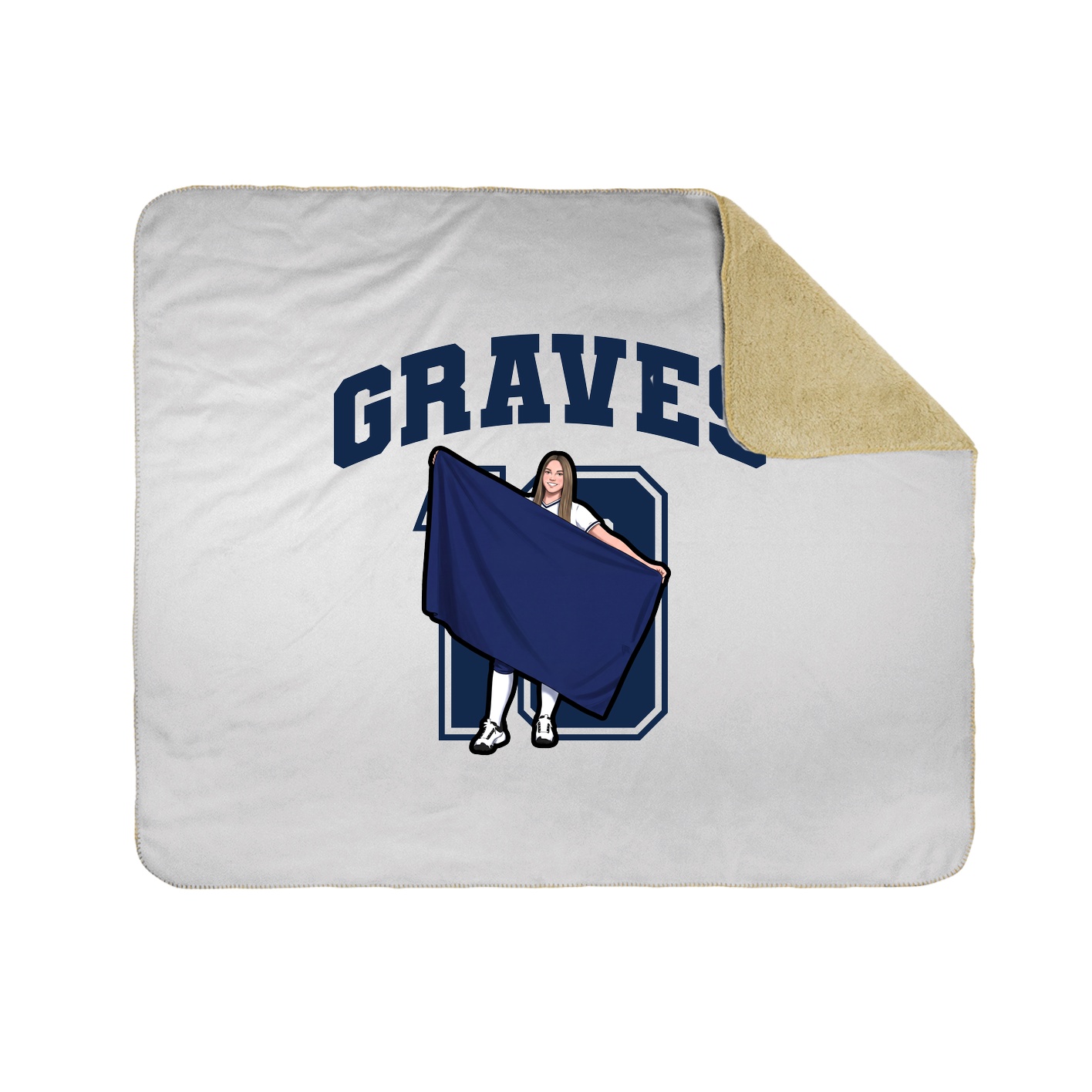 Throw Blanket — Number in White