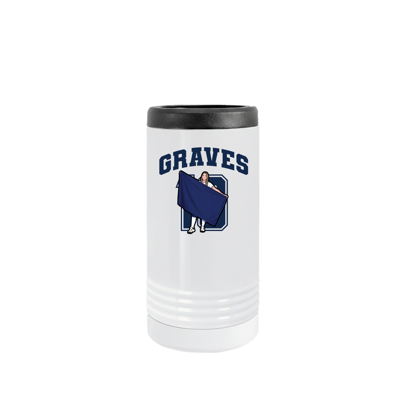Slim Beverage Holder — Number in White