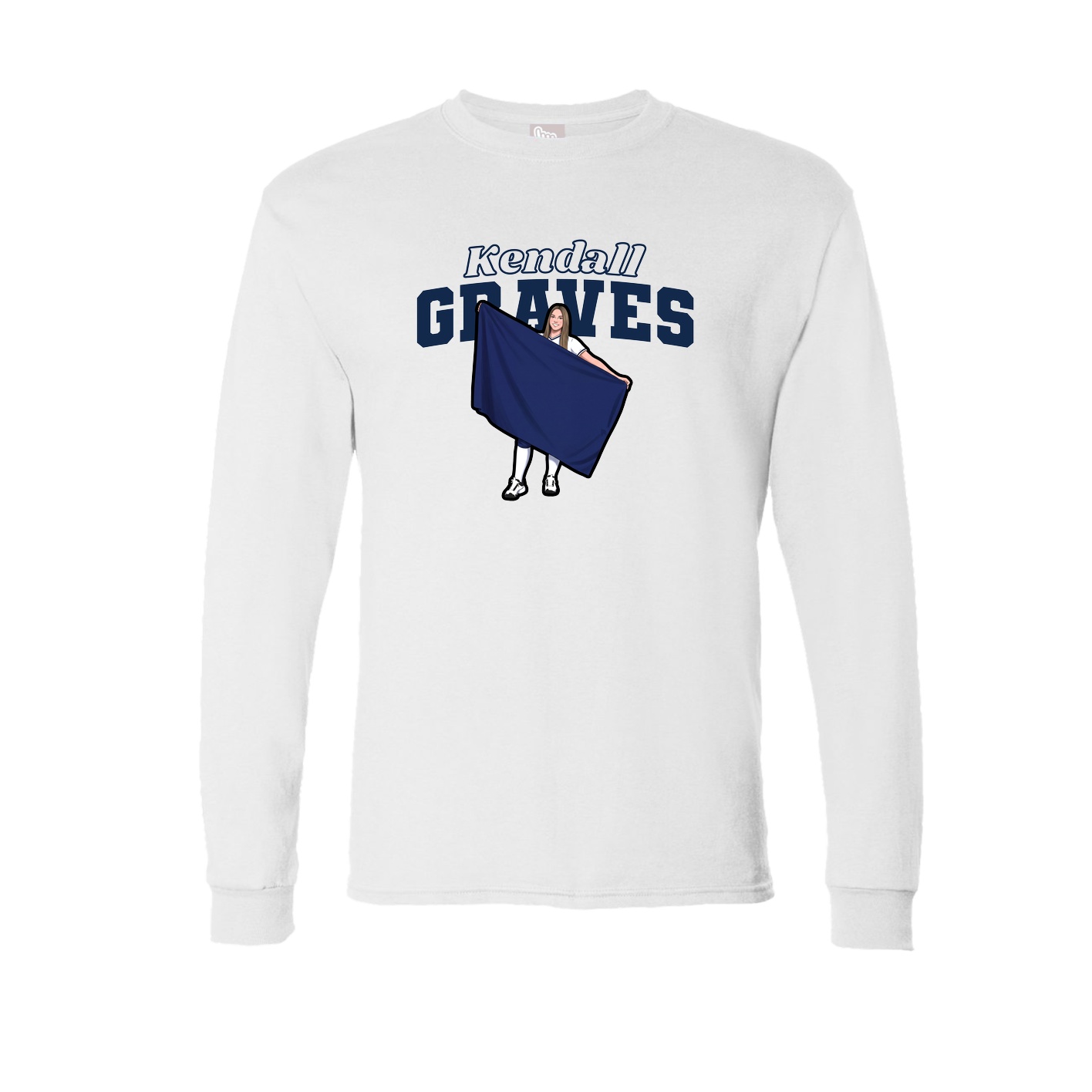 Long Sleeve Tee — Name Arch in White