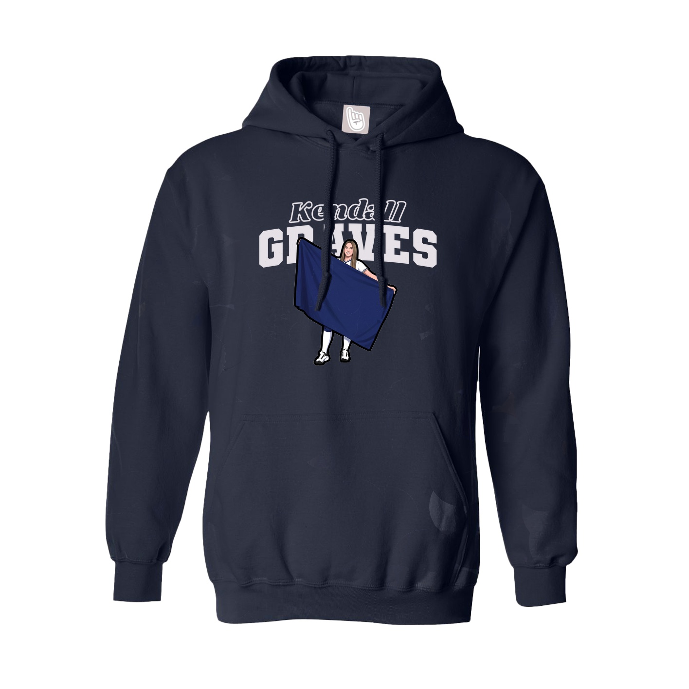 Youth Hoodie — Name Arch in Navy
