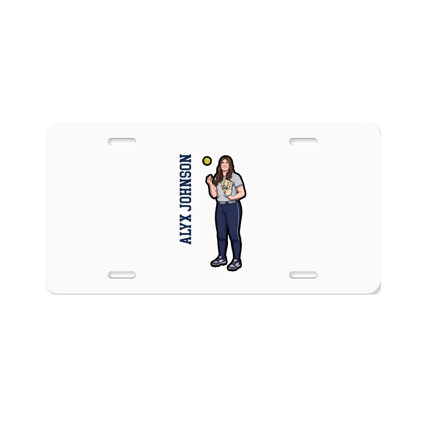 License Plate — Name Vertical in Classic