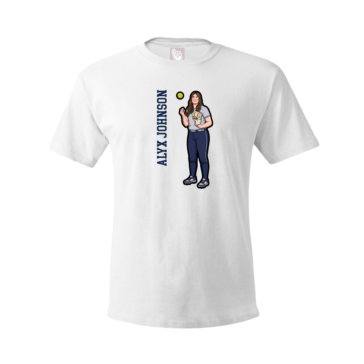 Youth Tee — Name Vertical in White
