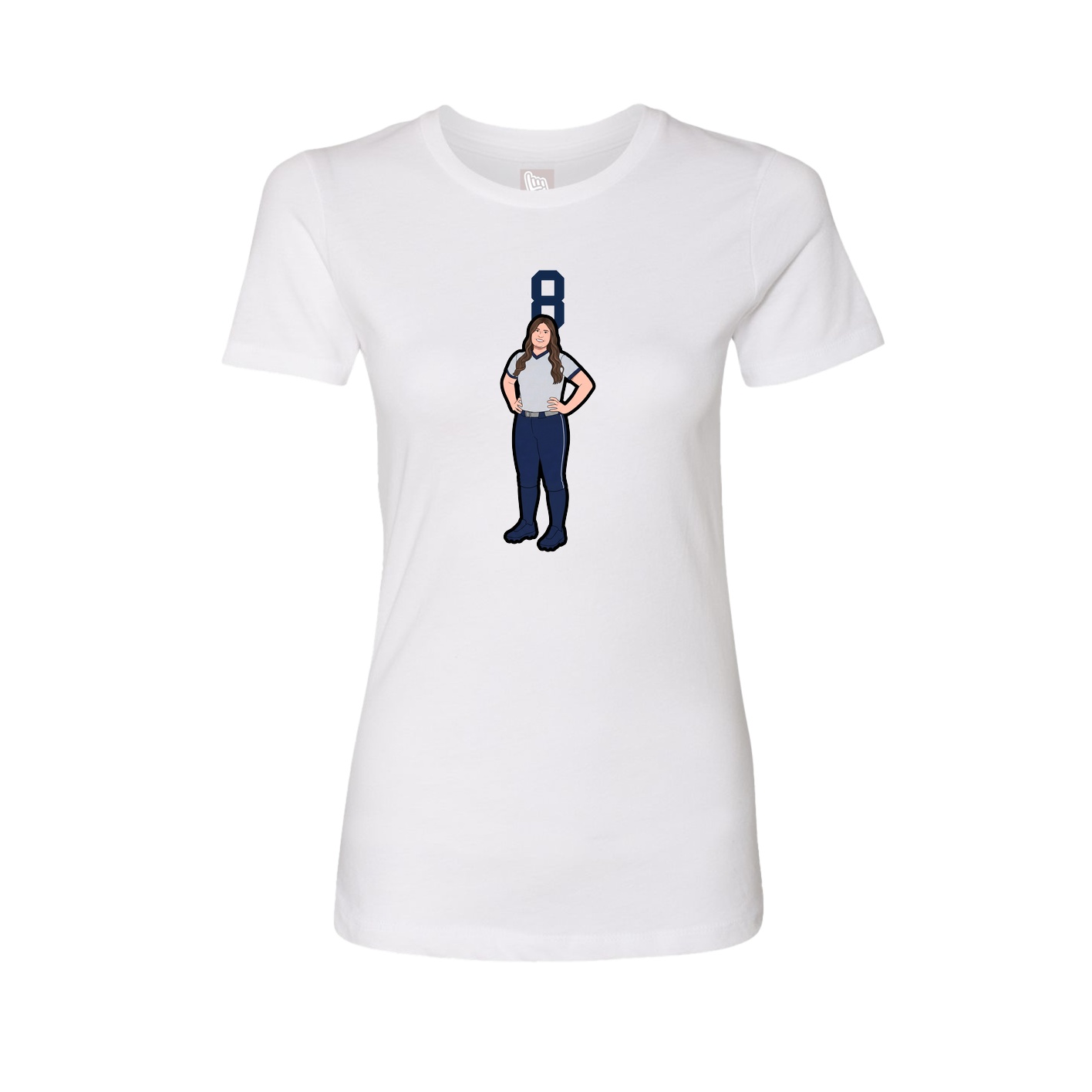 Fitted Women's Tee — Number Top in White