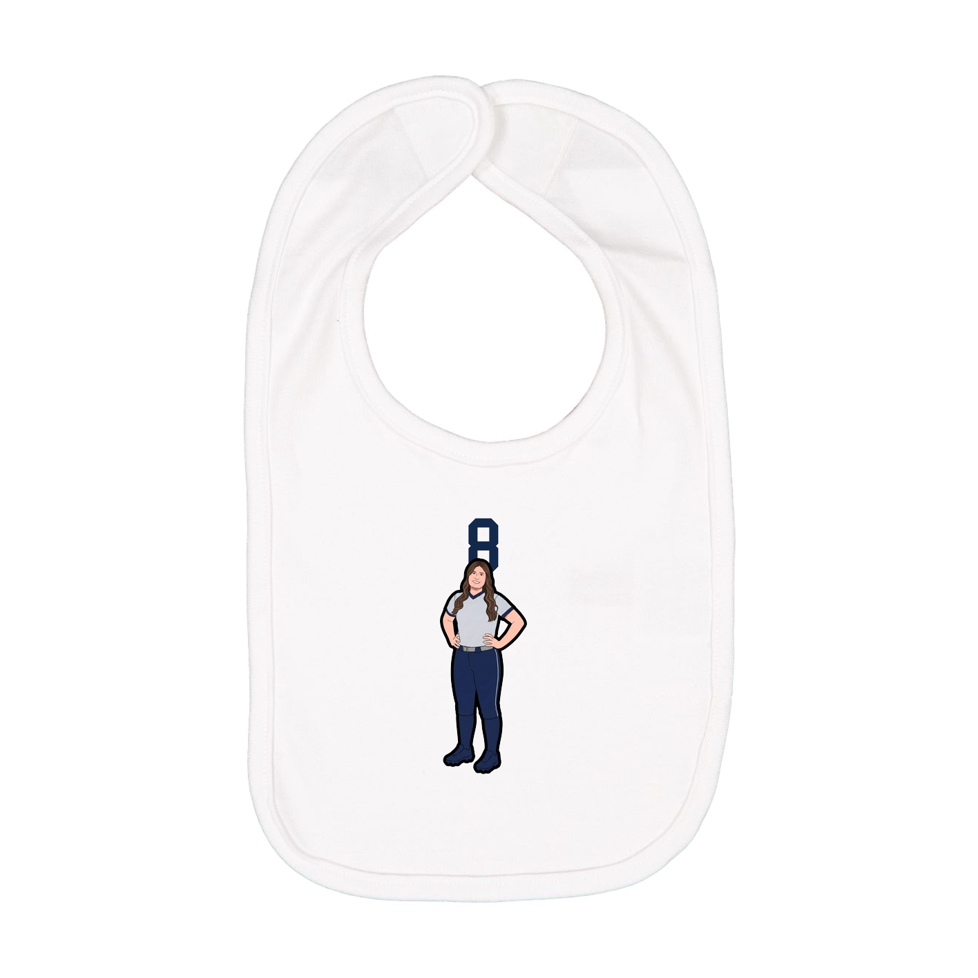 Infant Bib — Number Top in White