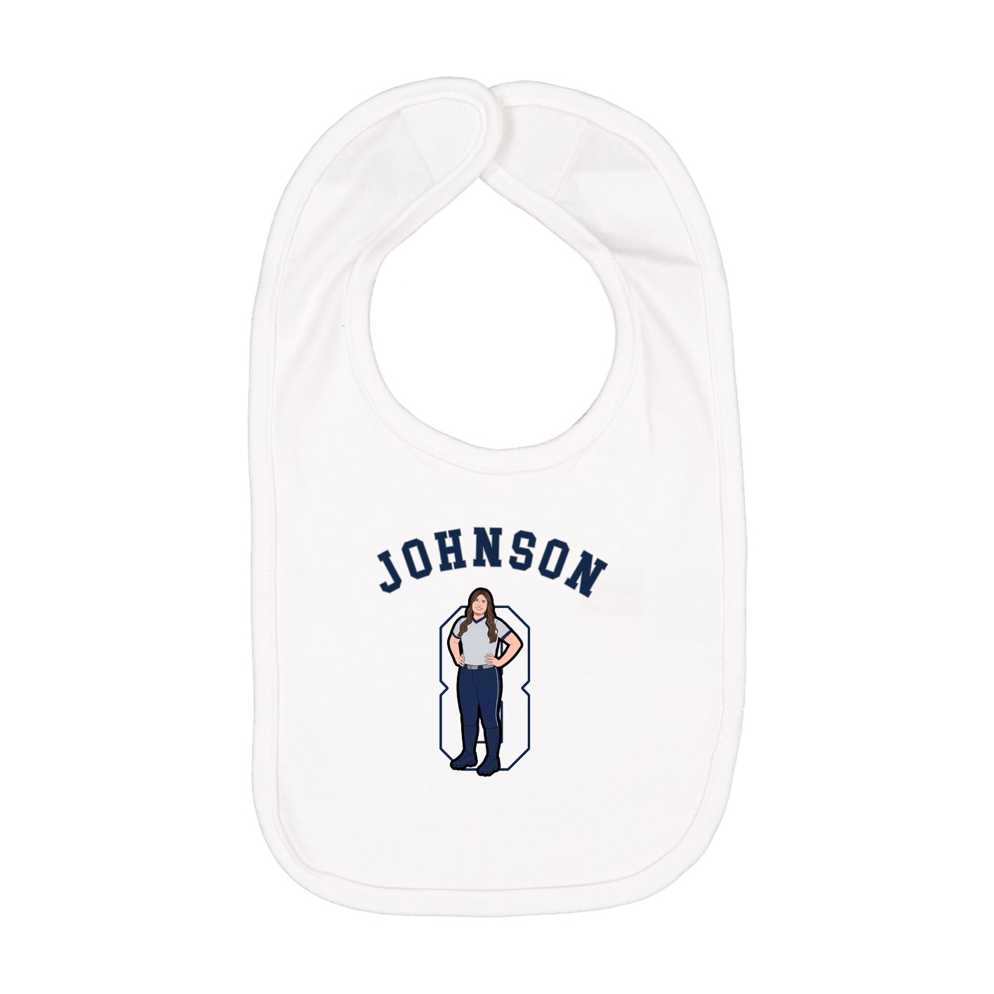 Infant Bib — Shirsey Arch in White