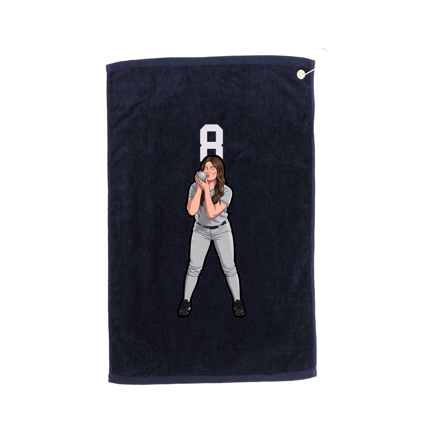 Golf Towel — Number Top in Navy