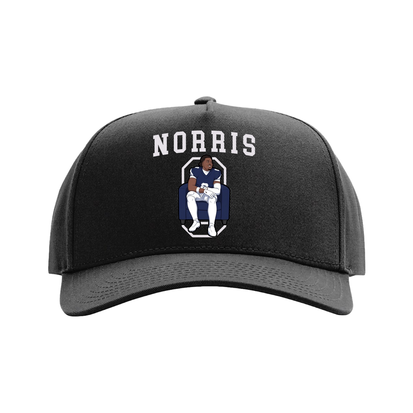 Full Fabric Five-Panel Champ Cap — Shirsey in Black