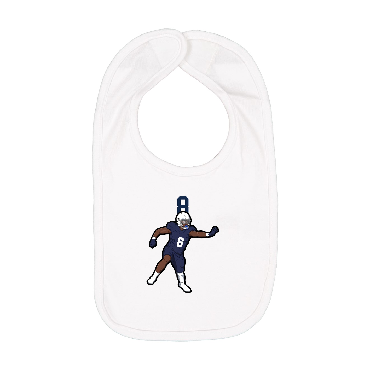 Infant Bib — Number Top in White