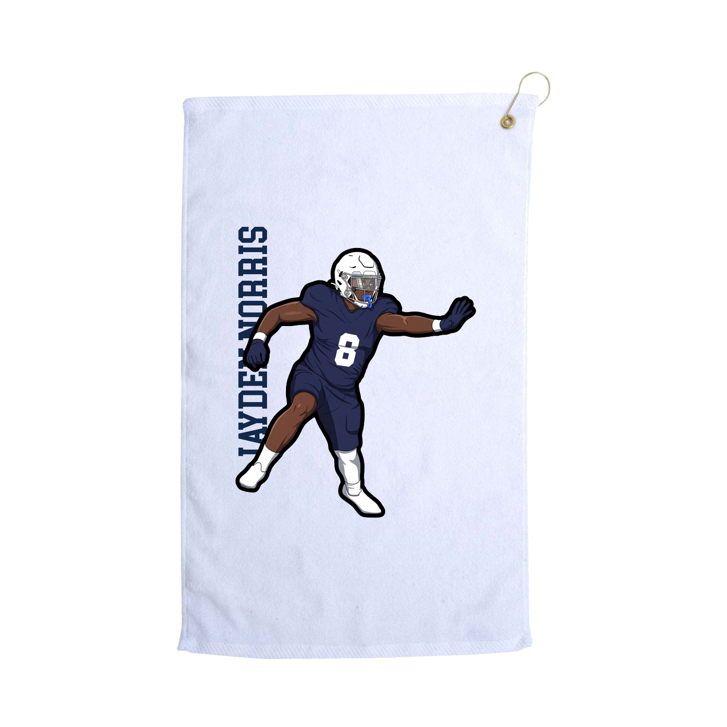 Golf Towel — Name Vertical in White