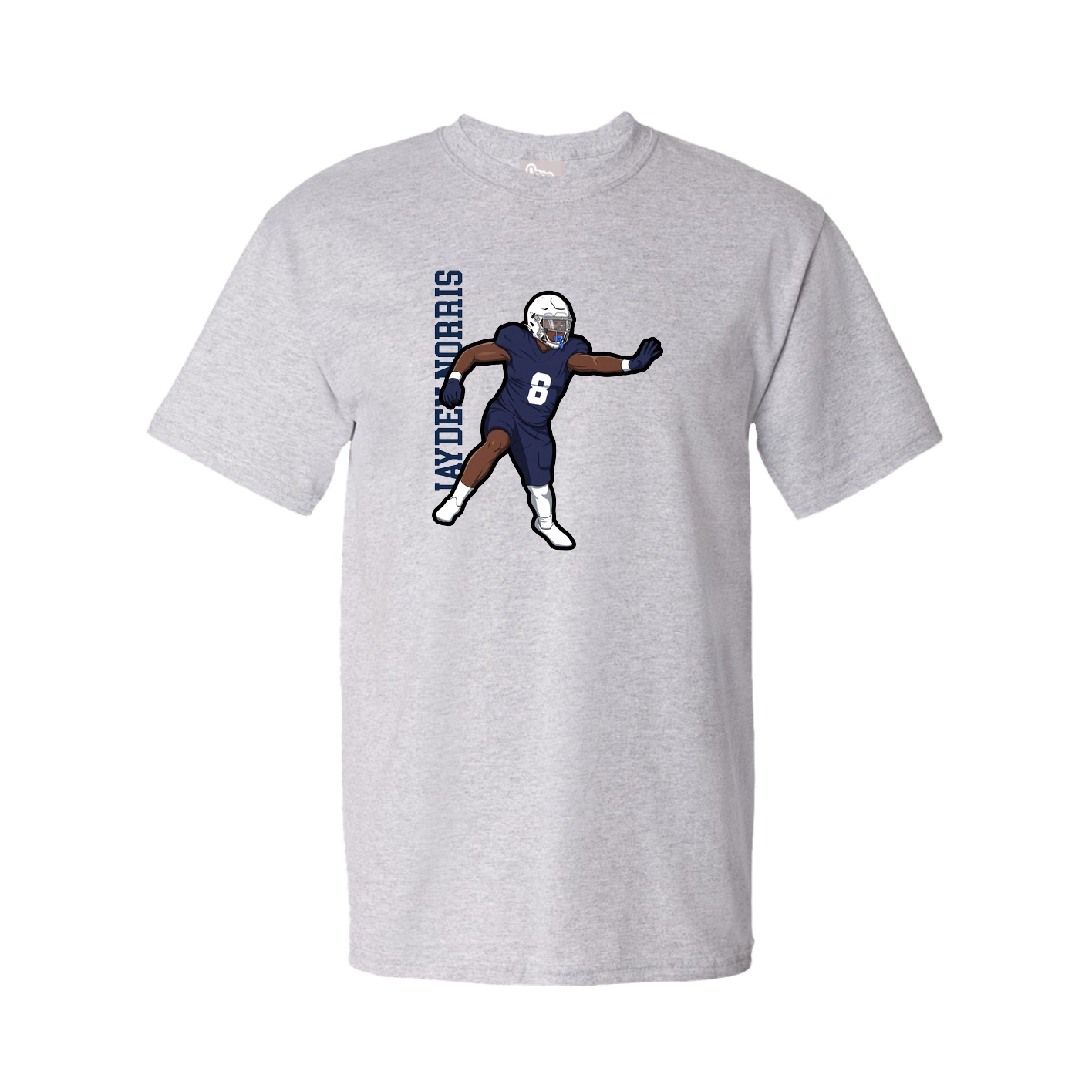 Tee — Name Vertical in Grey